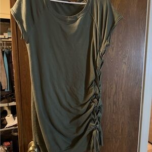 Olive Green Ruched Side Women's dress